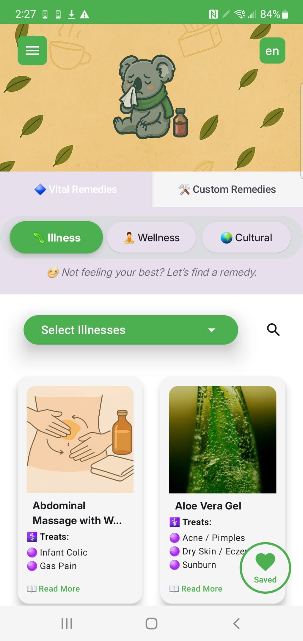 GreenVital app screenshot